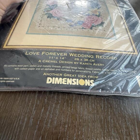 Dimensions Gold Collection Crewel Kit Love Forever Wedding Record 1999 - Picture 3 of 5